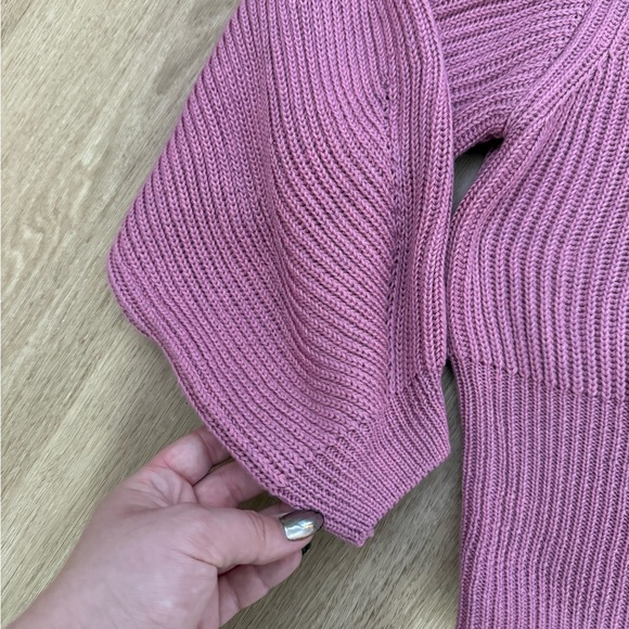 City Chic Size M 18 Angel Sleeve Cowl Neck Sweater in Maeve/Pink/Musk - Picture 6 of 13